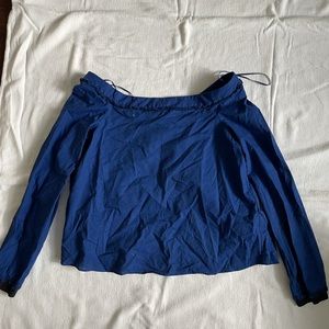 Zara off the shoulder blue top